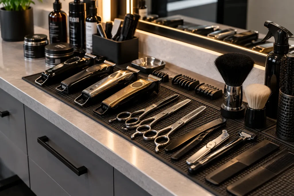 Ferramentas de barbeiro na Barbearia Vargas, Xaxim – Curitiba